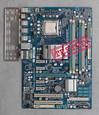 GIGABYTE GA-EP45-UD3LR Intel P45 Motherboard LGA775 With CPU E8400 & I/O Shield • $69