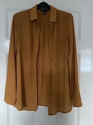 New Look Ladies Mustard Long Sleeves Stylish  Blouse Top Size 8 • £4