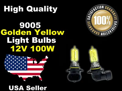 USA Seller Xenon Gas Headlight Light Bulb -100w Golden Yellow 9005 High Beam-C • $7.99