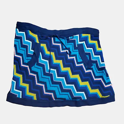 Missoni For Target Womens Blue Multi Zig Zag Pattern Rayon Mini Skirt Size XL • $19.50