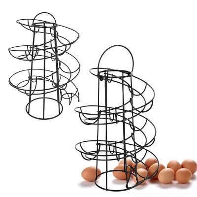 Spiral Egg Skelter Holder Rack Stand Space Saving 24 Eggs Kitchen Countertop • £17.24