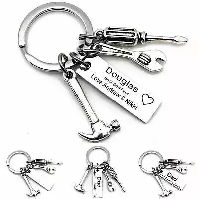 Valentines Keyring Personalised Dad Gift Tool Customised Key Ring StainlessSteel • £5.49