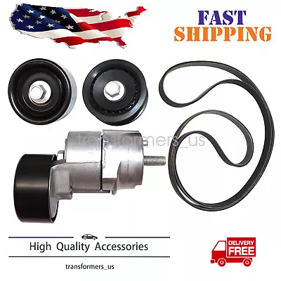 Belt Tensioner & Idler Pulley V-Ribbed Belt Kit Fit 10-16 Hyundai Kia 2.0L 2.4L • $53.99