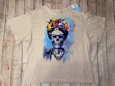Womens Large Frida Kahlo Skull Shirt NWT • $12