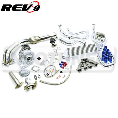 Rev9 Full Complete Bolt-On T3T4 Turbo TurboCharger Kit For B-Series B16 B18 • $770