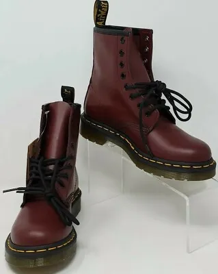 Dr Martens 1460W Cherry Burgundy Leather Boots(8eyed) Women's Sz 5 New  • $119.23