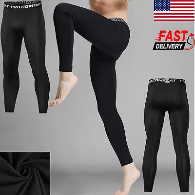 Sport Men's Leggings Compression Shirt Licras Para Hombres Deportivos Running De • $12.99