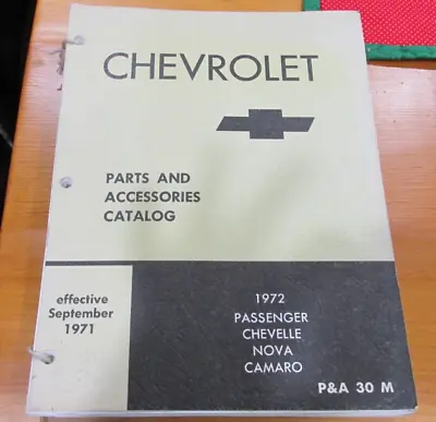 Genuine Chevy 1972 Parts Accessories Catalog Camaro Nova Chevelle • $75