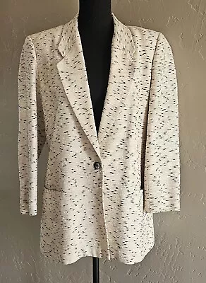EMIL RUTENBERG Beige Women Jacket Coat Blazer Sz M EUC Vintage 100% Silk • $15