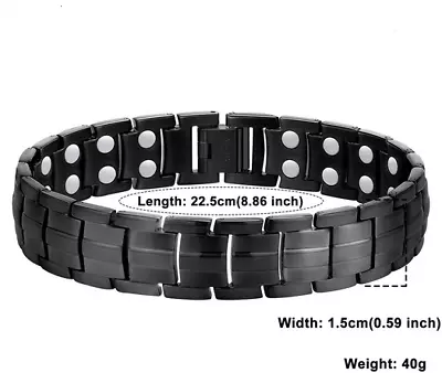 £12 • Buy Jeracol Magnetic Bracelet Black Titanium Steel With Removal Tool & Gift Box 