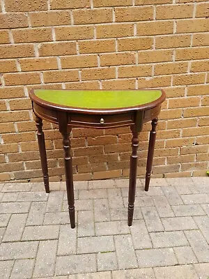 Vintage Half Moon Hallway Table With Leather Top • £50