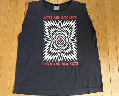 Vintage LOVE AND ROCKETS T-Shirt Tank XL Concert Tour Band Goth Bauhaus 80s Orig • $65