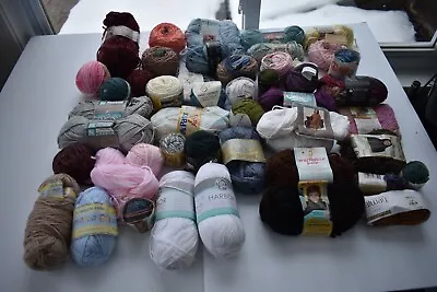 Large Lot Of Yarn Remnants Dk To Bulky Wt Multiple Colors Partial & Full Skeins • $15