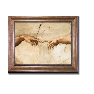 Bronze Framed Creation Of Adam (Detail) Canvas Artwork 28 In X 36 In Framed Size • $189.99