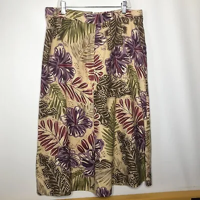 Tommy Bahama TW6854 Macadama Palm Leaf Womens Tropical Silk Skirt 10 • $31.45