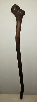 Vintage Hand Carved Wood Cane Crafted 37” Cane Walking Stick  Folk Art • $65