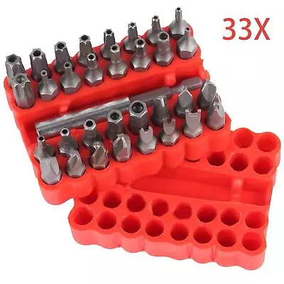 33pc Screwdriver Security Bit Set Tamperproof Hex Key Spanner Torx Tri-wing Uk • £5.29