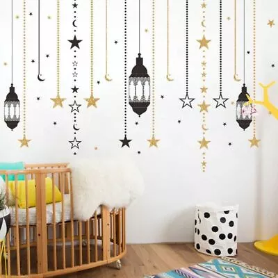 Wall Sticker Curtain Star Chandelier Ramadan Festival Mural Art Decal Decoration • £26