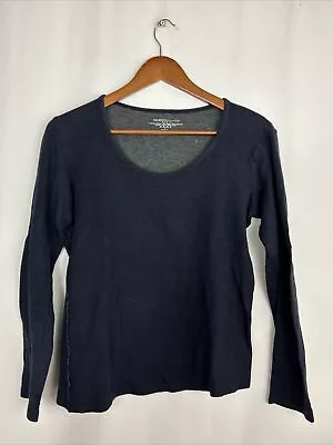 Majestic Filatures Womens Size 2 Pullover Long Sleeve Top Cotton Cashmere Gray  • $29.99