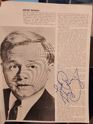 1971 W.c. Musical Magazine Signed By Mickey Rooney • $9