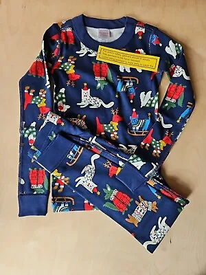 Nwt Hanna Andersson Bundled Up Pups Winter Holiday Long John Pajamas 120 6 7 • $32.99