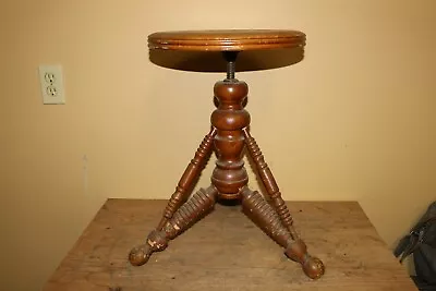 $85 • Buy Antique Victorian C.1890 Tonk Chicago New York Wood Organ Piano Stool