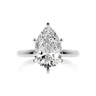 IGI Certified 1 Ct Pear F/VS2 Lab Grown Diamond 14K Gold Classic Solitaire Ring • £896.61