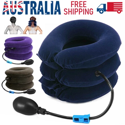$13.52 • Buy Air Inflatable Neck Pillow Head Cervical Traction Support Stretcher Pain Relief