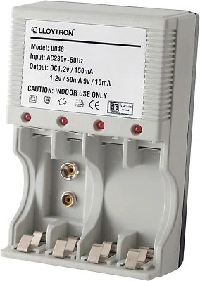 £10.90 • Buy LLOYTRON Plugin Home Battery Charger For AA / AAA / 9V (PP3) NiMh / NiCd Rech...