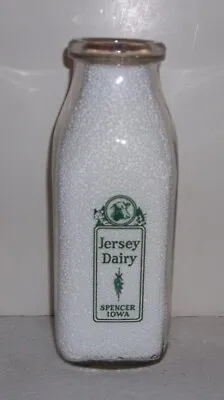 Jersey Dairy Spencer IA. Pyro Pint Milk Bottle Cow Head Graphic • $9.99