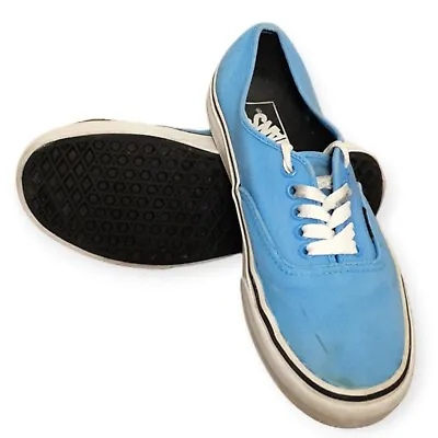 Vans Authentic Sneakers Unisex Mens US 7 Low Top Malibu Blue Canvas Skate Shoes • $24.50