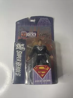 Superman New 2007 Dc Superheroes Superman Black Suit Figure S3 Select Sculpt • $22.95