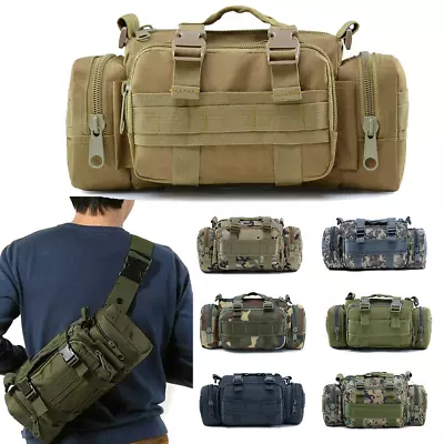 Tactical Military Molle Chest Fanny Pack Camo Backpack Camping Hiking Travel Bag • $17.98