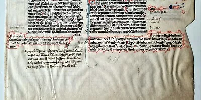 Rare 13th Century Manuscript On Vellum Leaf  From Latin Bible  Northern France • $650