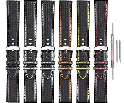 Morellato Biking Carbon Fibre Watch Band Colored Stitching - Designed In Italy • $46.50