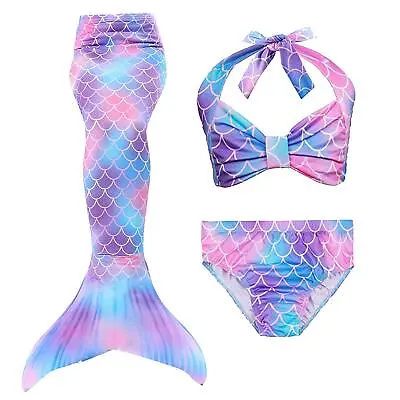 HEIPIDAY 4Pcs Mermaid Tails For Swimming With Monofin Elastic Fabric Bikini • $7.99