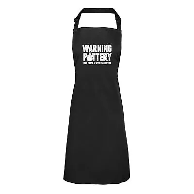 Warning Pottery Apron Mens Womens May Cause A Severe Addiction BBQ Chef DIY Cook • £12.99