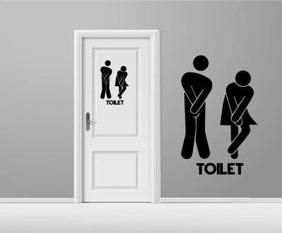 £1.79 • Buy Funny Toilet Door Sticker Sign Man Woman Vinyl Sticker Decal Sign Art