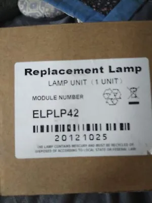 Genuine EPSON  Replacement Lamp Model# ELPLP42 (V13H010L42) 20121025 New In Box! • $29