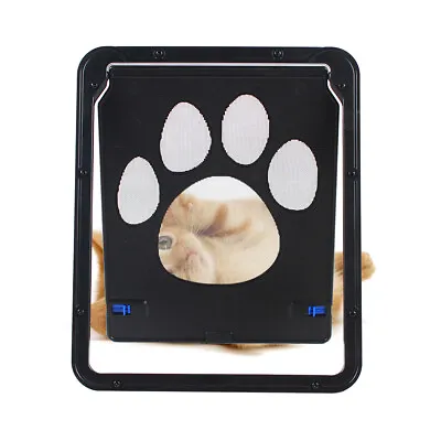 Cat Dog Pet Safe Flap Door Gate Frame 24*29cm Magnetic Locking ABS Plastic Black • $9.50