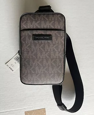 Michael Kors Signature Everett Brown/Black Flight Bag Crossbody NWT • $99