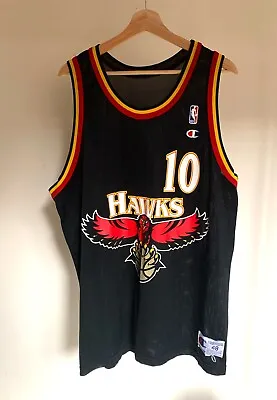 Vintage 90s Champion Atlanta Hawks Mookie Blaylock Jersey XL USA NBA Pearl Jam • $180