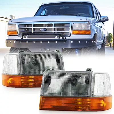 1992-1996 Ford Bronco F150 F250 Bronco Headlights Bumper Corner Signal Lights • $82.99