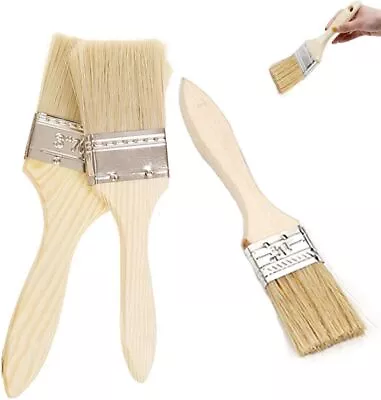 3 Paint Brushes Wooden Handle Brush Gloss Paint Brush Suitable For Oil Painti • £7.96