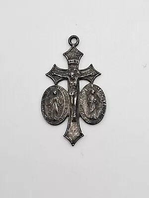 Antique Jesus Mary And Joseph Cross Medal • $40