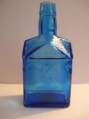 Vintage Wheaton Cobalt Blue 1775 Paul Revere's Ride Wheaton NJ Glass Bottle 8  • $10.99