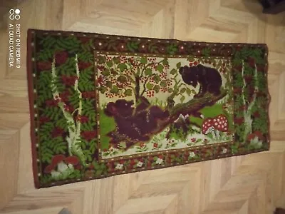 Children's Wall Rug Made In The 1960s-70s. Dimensions 132 X 67 Cm. USSR Made • $40.47