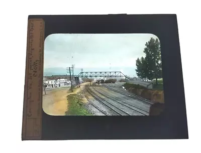 Magic Lantern Glass Slide -Covington VA Jet Point Virginia C&O Rail Yard • $19.99