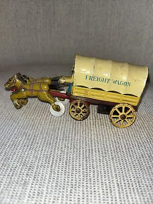 Vintage Pony Express Freight Wagon Friction Toy • $45