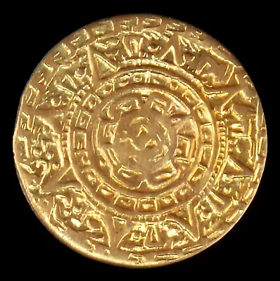 Mini Mexico 22kt Aztec Calender Solid Gold  10mm Novelty .3gr • $50